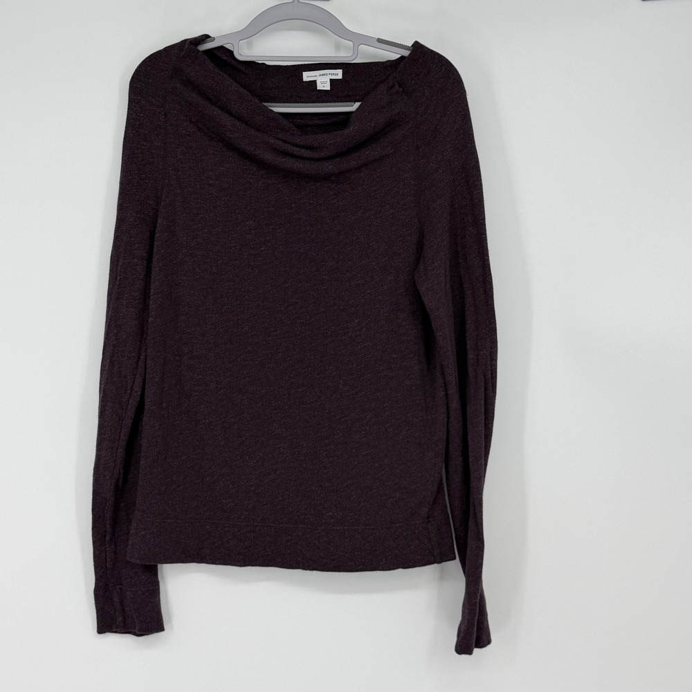 JAMES PERSE Women's Size M Burgundy Cowl Neck‎ Long Sleeve Sweater Knit Top